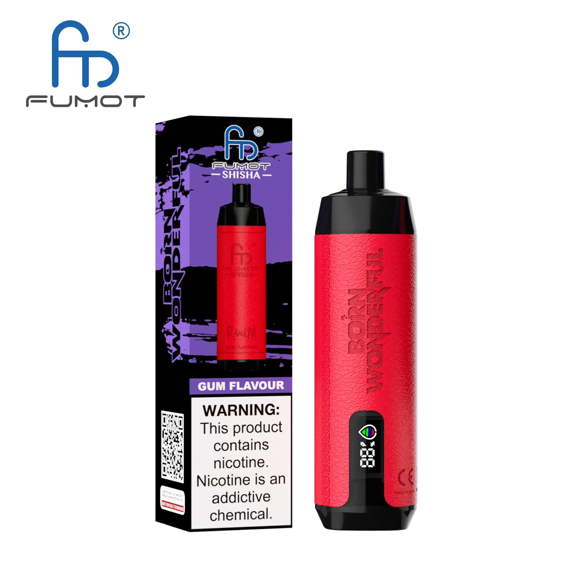 FUMOT RANDM SHISHA 10000 VAPE DEVICE WITH BATTERY AND EJUICE DISPLAY RandM Vape