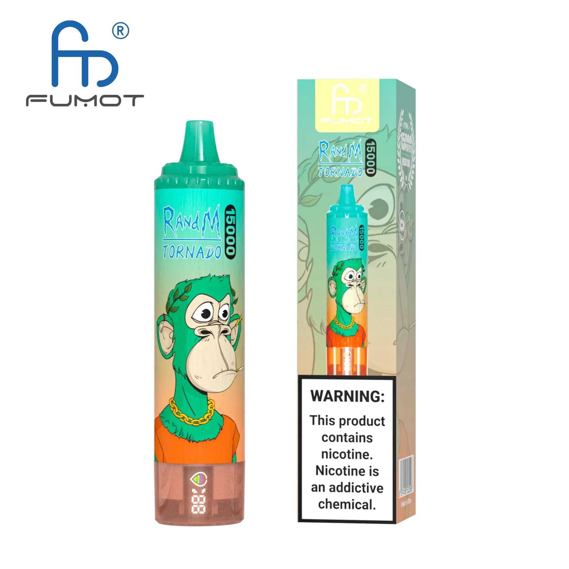 FUMOT RANDM TORNADO 15000 VAPE DEVICE WITH BATTERY AND EJUICE DISPLAY RandM Vape