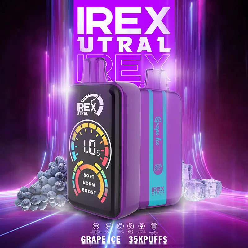 IREX URAL 35k puffs Disposable Vape 🧸 A variety of flavors  Grape-Ice-1