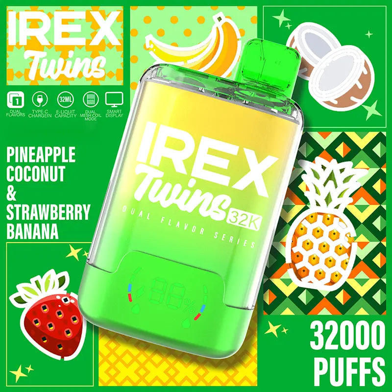 IREX  Twins 32k puffs Disposable Vape  Pineapple-CoconutSt