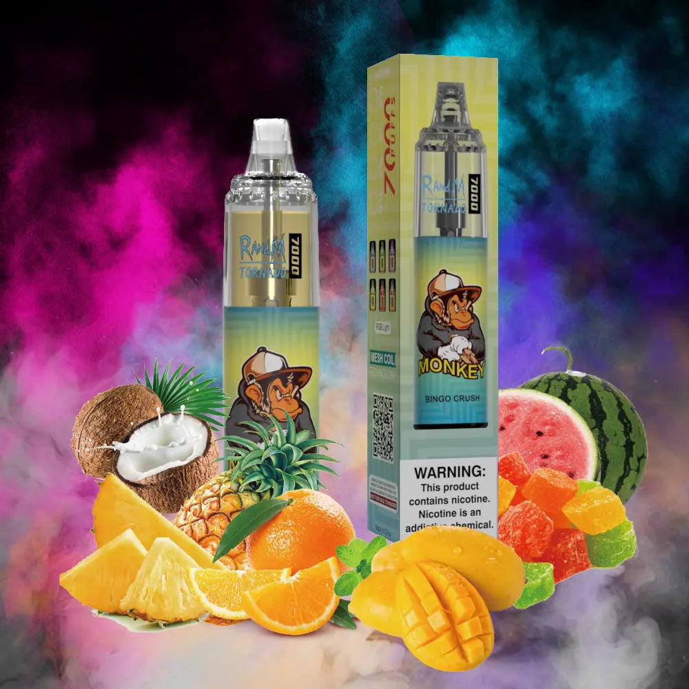 RandM Tornado 7000 Puffs Disposable Vape—Bingo Crush🍋🍉 RandM Tornado Vapes