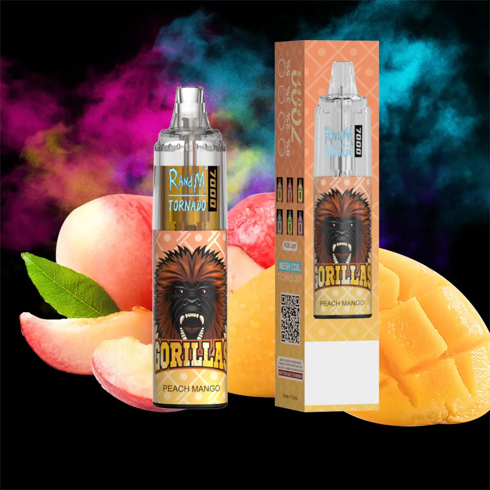 RandM Tornado 7000 Puffs Disposable Vape—Peach mango🍑🍋 RandM Tornado Vapes