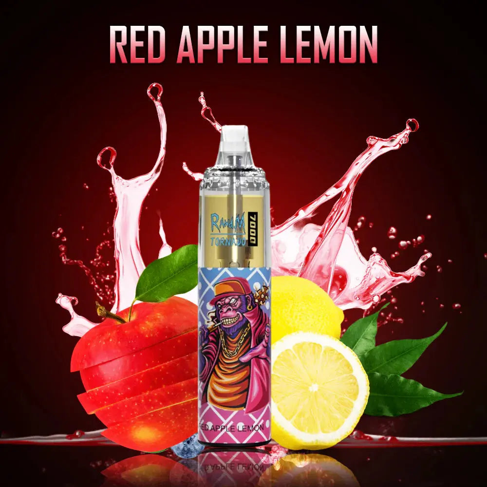 RandM Tornado 7000 Puffs Disposable Vape—RED APPLE LEMON🍎🍋 RandM Tornado Vapes