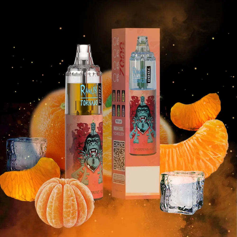 RandM Tornado 7000 Puffs Disposable Vape—TANGERINE ICE RandM Tornado Vapes