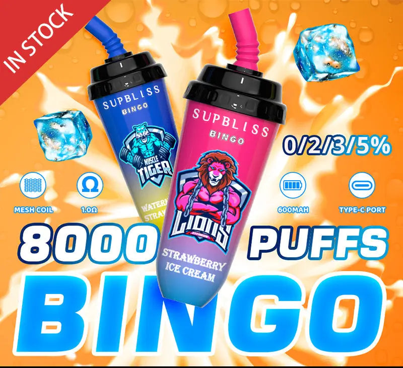 SUPBLISS BINGO 8000  VAPE POD DEVICE 1PC (20 Tastes, Free Shipping) Randm Vape