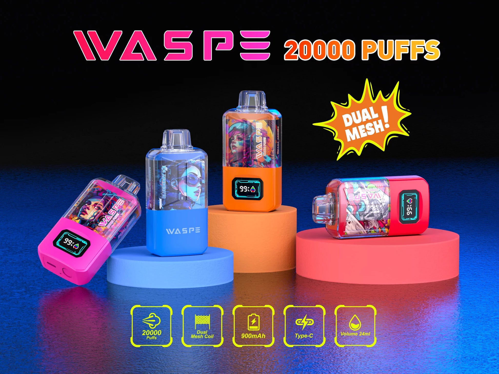 WASPE 20000 PUFFS  20K  Disposable Vapes Wholesale buy vape Waspe-20000-puffs-dual-mesh-3_jpg